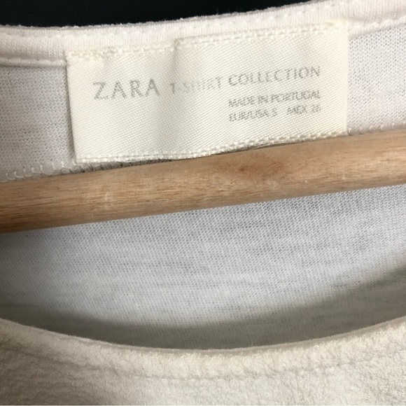 ZARA Women’s White Tank Shirt Gold Studded Size S - Picture 6 of 7